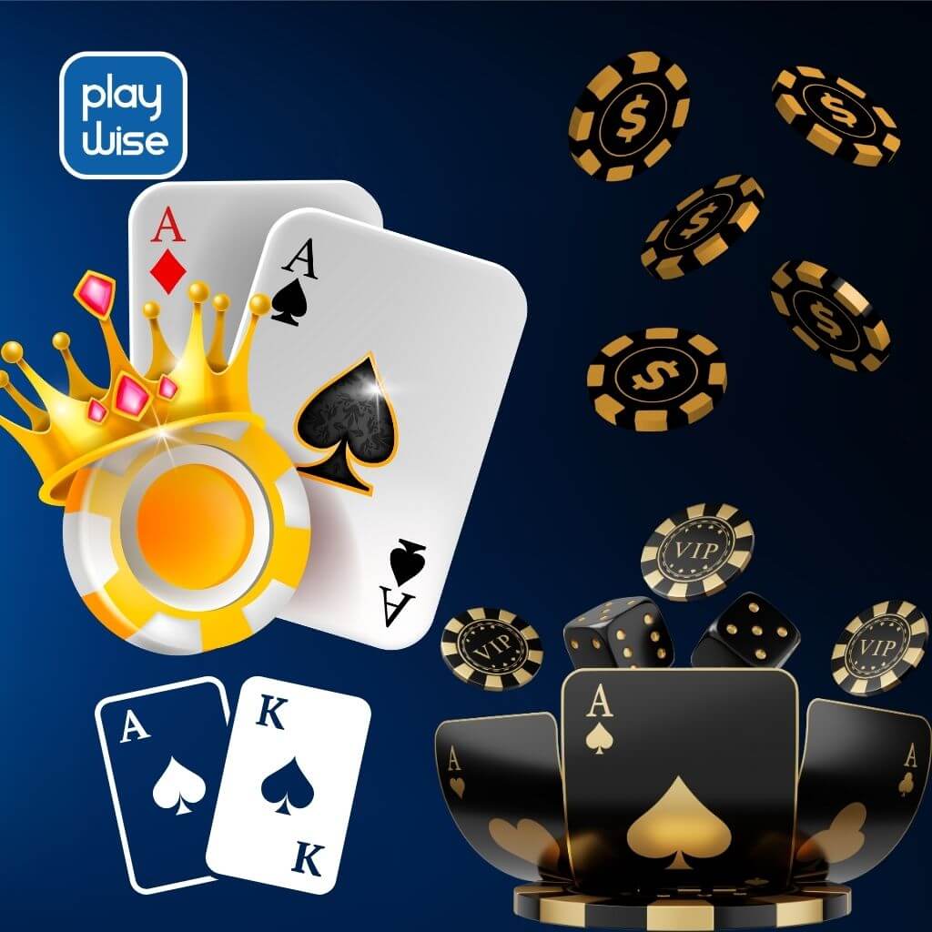 PlayWise365 VIP casino cards and chips banner