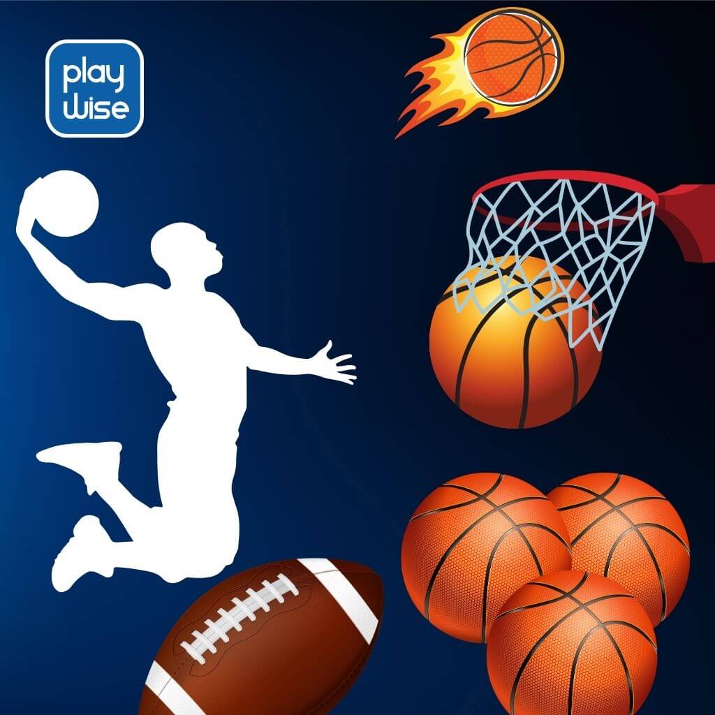 PlayWise365 basketball and football fantasy sports banner